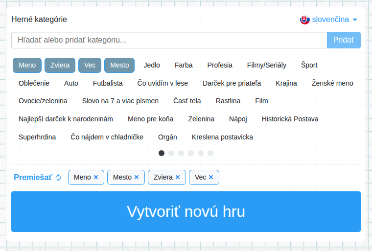 Výber kategórií