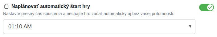 Nastavenie: Pevný začiatok hry